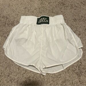 RARE Daily Drills Nylon White Shorts